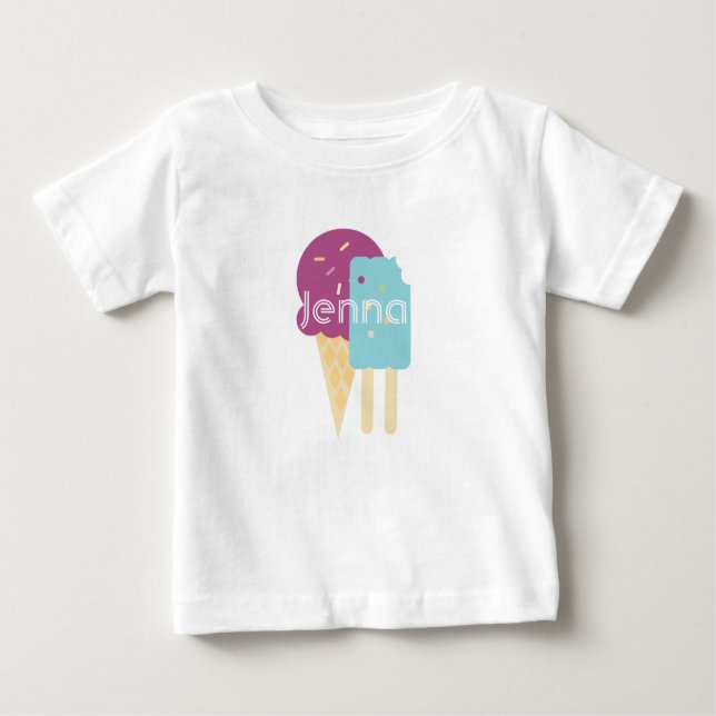 Camiseta Para Bebê Nome Personalizado Personalizado Cone Toddler Cone (Frente)