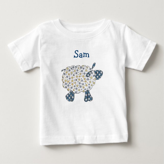 Camiseta Para Bebê Nome Personalizado Sheep T-Shirt (Frente)