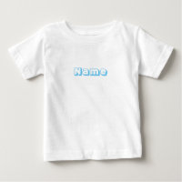 Nome personalizado texto azul claro e fofo bebê T-