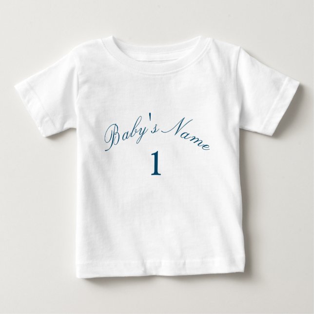 Camiseta Para Bebê Nome Personalizado Único Número Bebê (Frente)