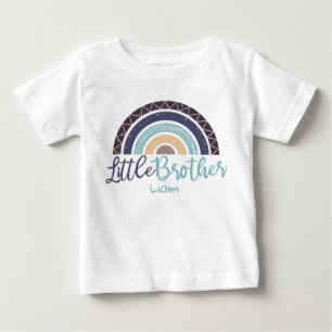Camiseta Para Bebê Nome personalizável do irmão mais novo do arco-íri
