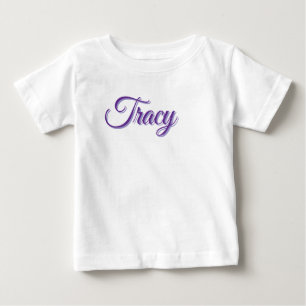 Camiseta Para Bebê Nome Tracy Garotas Em Roxo,