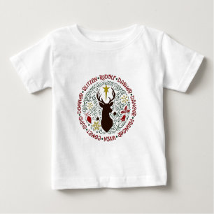 Camiseta Para Bebê Nomes de Reindeers do Rudolf de Natal