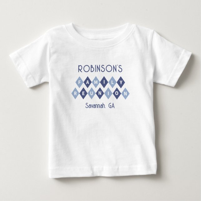Camiseta Para Bebê Nomes Personalizados de Reunião Familiar Data Loca (Frente)