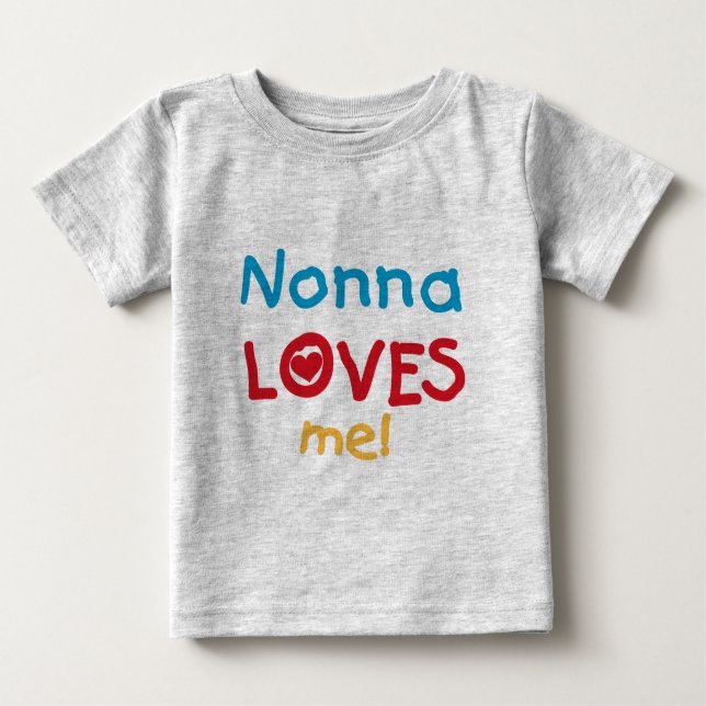 Camiseta Para Bebê Nonna ama-me t-shirt e presentes (Frente)