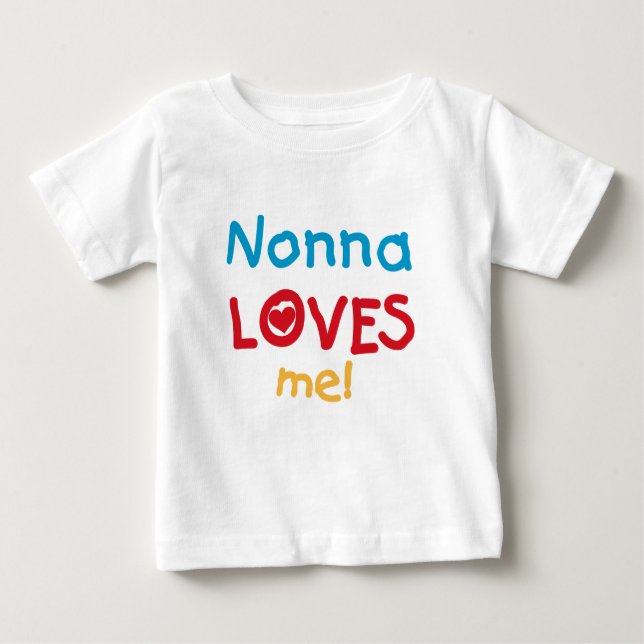 Camiseta Para Bebê Nonna ama-me T-shirts e presentes (Frente)
