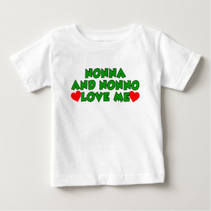 Camiseta Para Bebê Nonna e Nonno amam-me