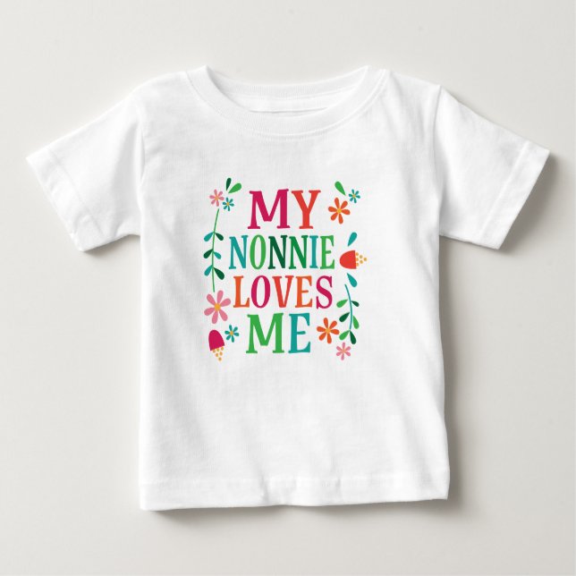 Camiseta Para Bebê Nonnie ama-me Tshirt de netos (Frente)