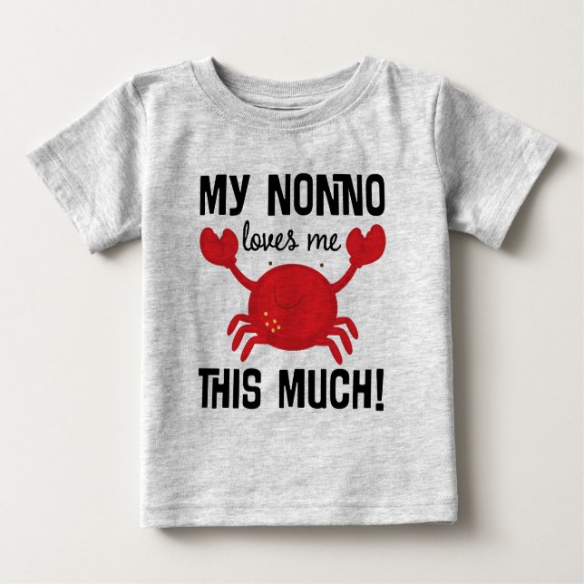 Camiseta Para Bebê Nonno ama-me este muito t-shirt do neto (Frente)