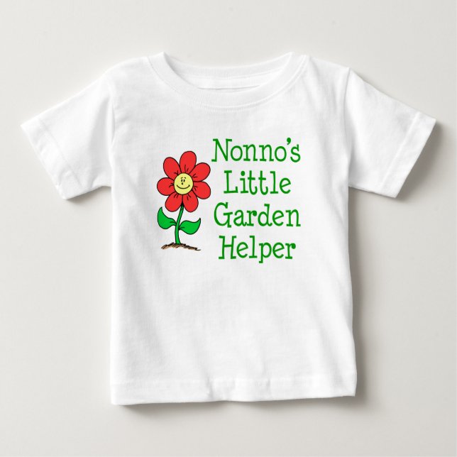 Camiseta Para Bebê Nonno's Little Garden Helper (Frente)