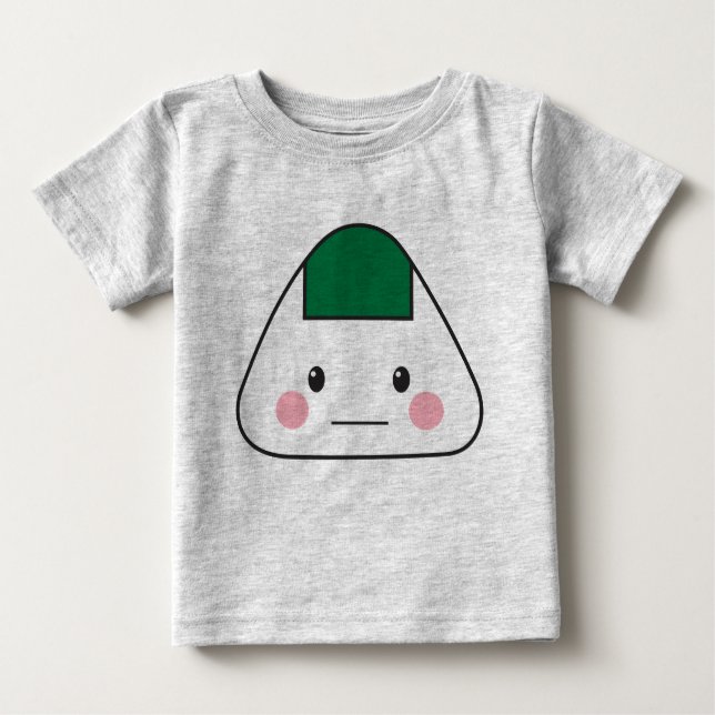 Camiseta Para Bebê Nori japonês da alga da bola de arroz do omusubi (Frente)