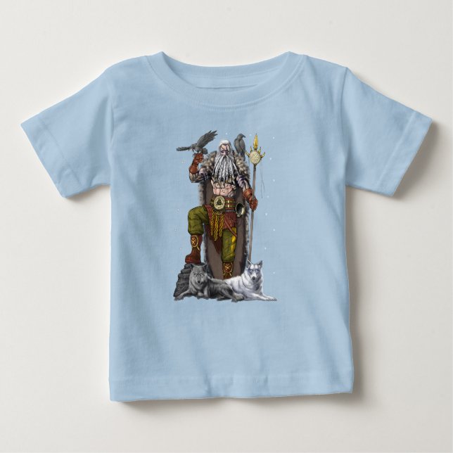 Camiseta Para Bebê Norse Viking God Odin (Frente)