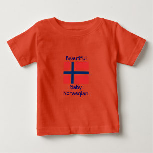 Camiseta Para Bebê Norueguês bonito do bebê