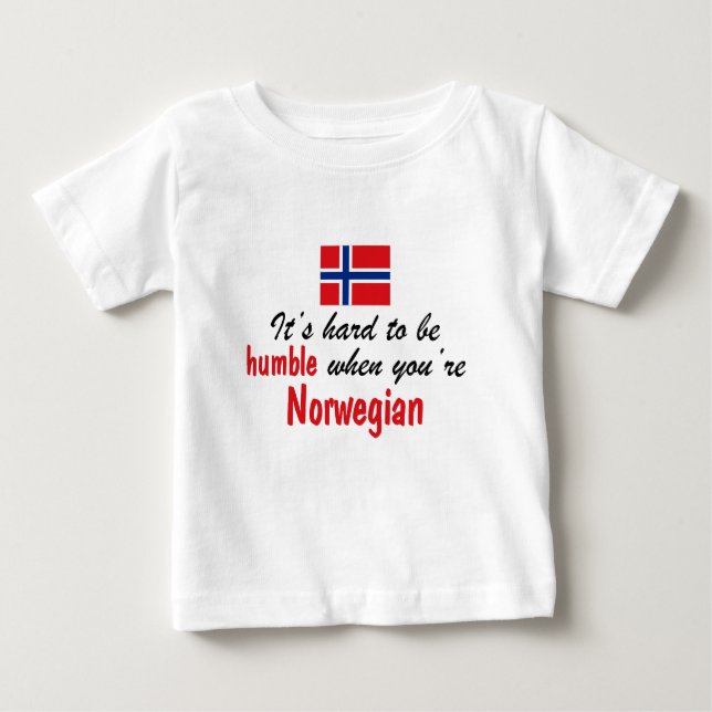 Camiseta Para Bebê Norueguês humilde (Frente)