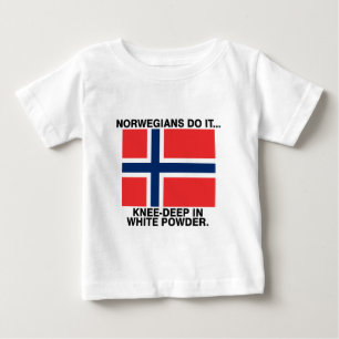 Camiseta Para Bebê Noruegueses Fazem... Joelho Profundo em Pó Branco