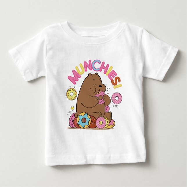 Camiseta Para Bebê Nós Bare Bears - Grizz Rosquinha Munchies! (Frente)