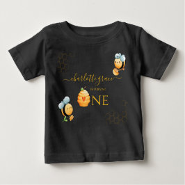 Camiseta Para Bebê Nossa Pequena Abelha Está Fazendo Um Aniversário d