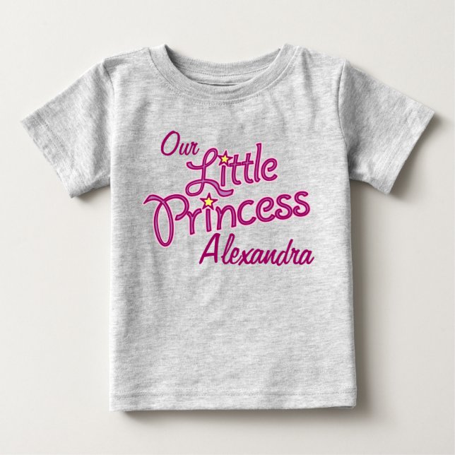 Camiseta Para Bebê Nossa pequena Princesa Rosa (Frente)