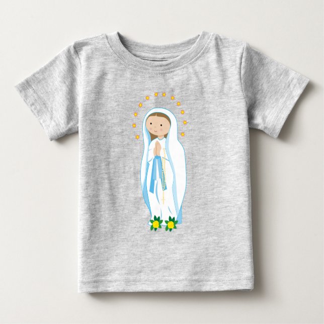 Camiseta Para Bebê Nossa Senhora de Lourdes (Frente)