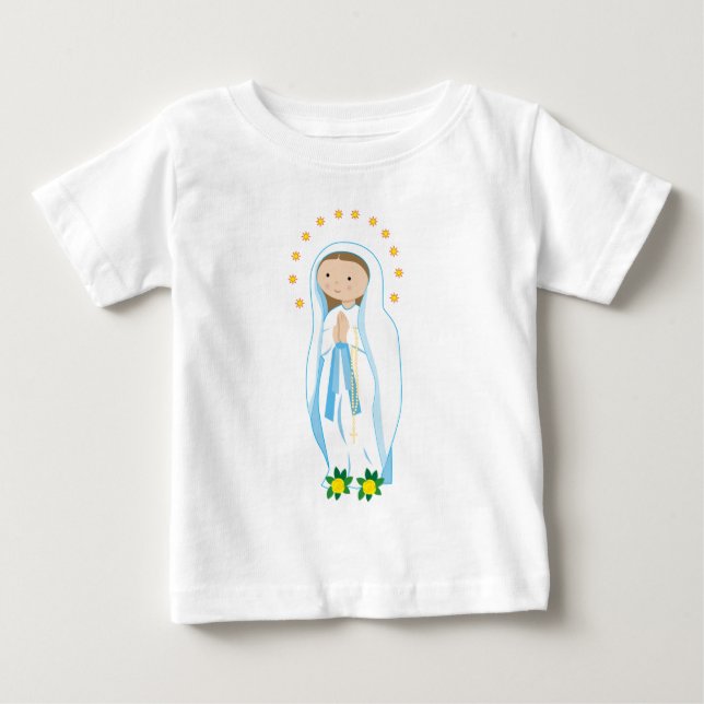Camiseta Para Bebê Nossa Senhora de Lourdes (Frente)