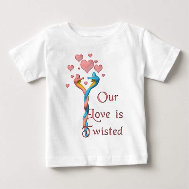 Camiseta Para Bebê Nosso amor é distorcido (Frente)
