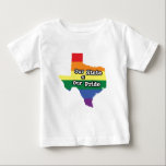 Camiseta Para Bebê Nosso Estado de Orgulho| Texas<br><div class="desc">Este trabalho de arte colorido apresenta o estado do Texas criado de um arco-íris.</div>