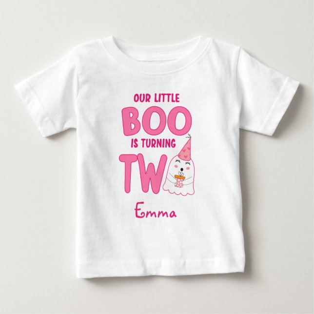 Camiseta Para Bebê Nosso Pequeno Boo Transformando Dois segundos aniv (Frente)