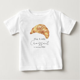 Camiseta Para Bebê Nosso Pequeno Croissant 1º Aniversário