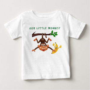 Camiseta Para Bebê Nosso Pequeno Macaco
