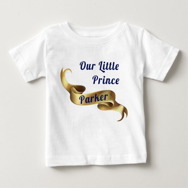 Camiseta Para Bebê Nosso Pequeno Príncipe Real Personalizado (Frente)