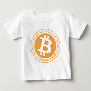Camiseta Para Bebê Nosso tipo 06 do logotipo de Bitcoin