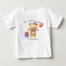 Camiseta Para Bebê Nosso Ursinho está fazendo um Aniversário Infantil