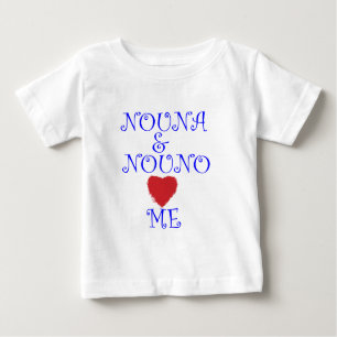 CAMISETA PARA BEBÊ NOUNA E NOUNO AMAM-ME
