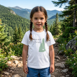 Camiseta Para Bebê Nova Hampshire Caseiro | Cores Editáveis Estado