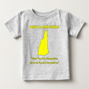 Camiseta Para Bebê Nova Hampshire - Conheça a Nova Hampshire...