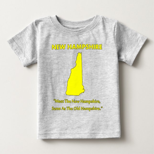 Camiseta Para Bebê Nova Hampshire - Conheça a Nova Hampshire... (Frente)