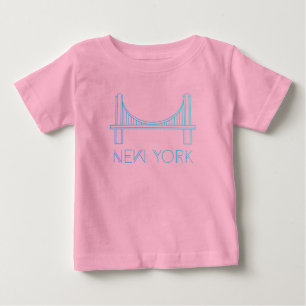 Camiseta Para Bebê Nova Iorque da ponte de Brooklyn  