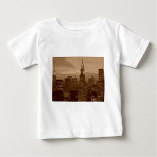 Camiseta Para Bebê Nova Iorque de Tom Sépia