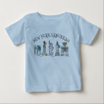 Camiseta Para Bebê Nova Iorque Hanukkah NYC Feriado Judeu Chanukah<br><div class="desc">Apresenta uma ilustração original de caneta e tinta de uma fileira de marcos clássicos de Nova Iorque, "vestidos" para a temporada de férias. Excelente para qualquer pessoa que viva ou ame a NYC! Este design também está disponível em outros produtos. Muitos impressões de comida adicionais também estão disponíveis neste compro....</div>
