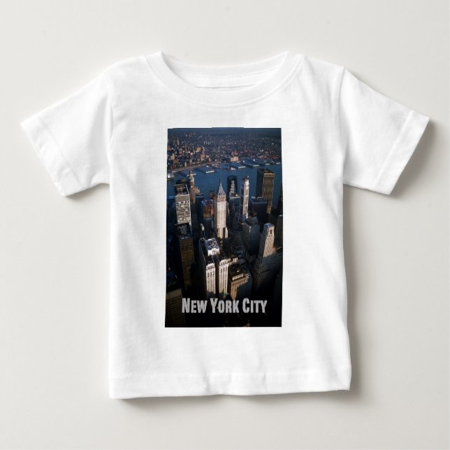 Camiseta Para Bebê Nova Iorque Inferior de Manhattan (Frente)
