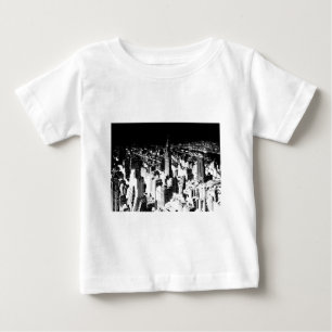 Camiseta Para Bebê Nova Iorque Preta e Branca