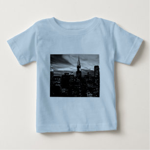 Camiseta Para Bebê Nova Iorque preto e branco
