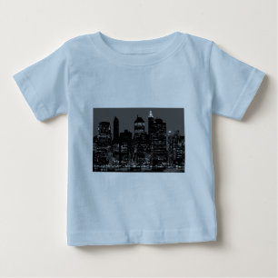 Camiseta Para Bebê Nova Iorque Preto e Branco