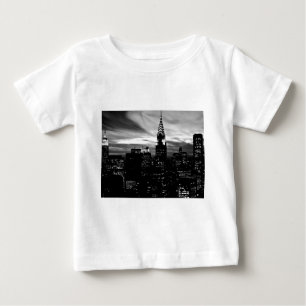 Camiseta Para Bebê Nova Iorque preto e branco
