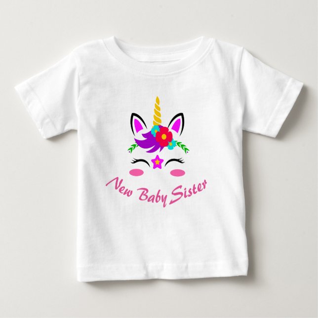 Camiseta Para Bebê Nova Irmã Bebê (Frente)