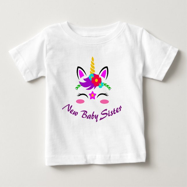 Camiseta Para Bebê Nova Irmã Bebê (Frente)