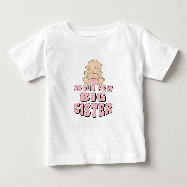 Camiseta Para Bebê Nova Irmã Nova Orgânica (Frente)