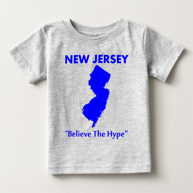 Camiseta Para Bebê Nova Jersey - Acredite no Hype (Frente)