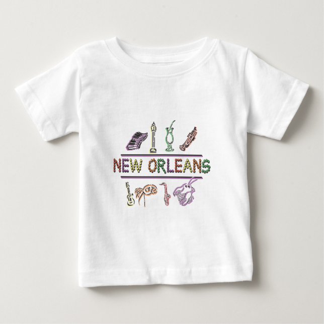 Camiseta Para Bebê Nova Orleans (Frente)