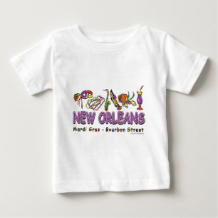 Camiseta Para Bebê Nova Orleans-Divertida-